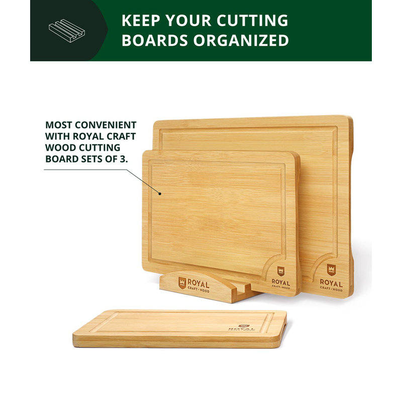 Royal Craft Wood Cutting Board Organizer Cutting Board Stand And Holder For Countertop Space